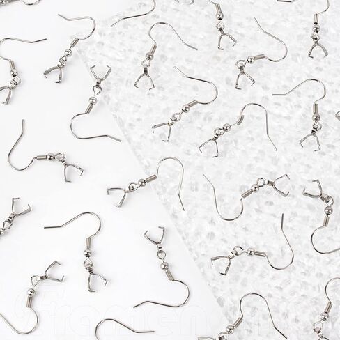 Framendino, 50 Pack Hypoallergenic Earring Hooks Stainless Steel French Wire Ear Ball with Pendant Clasp for Jewelry Making DIY Crafts in Saudi Arabia