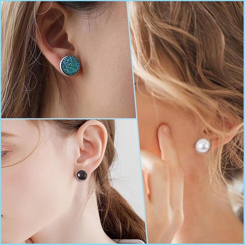 SUNNYCLUE 1 Box 40Pcs 4 Colors 12mm Earring Blank Studs Resin Stud Earrings Bezel Tray Cabochon Setting with 50Pcs Silicone Ear Nuts Stainless Steel Earring Posts for Jewelry Making Earrings Supplies in Saudi Arabia