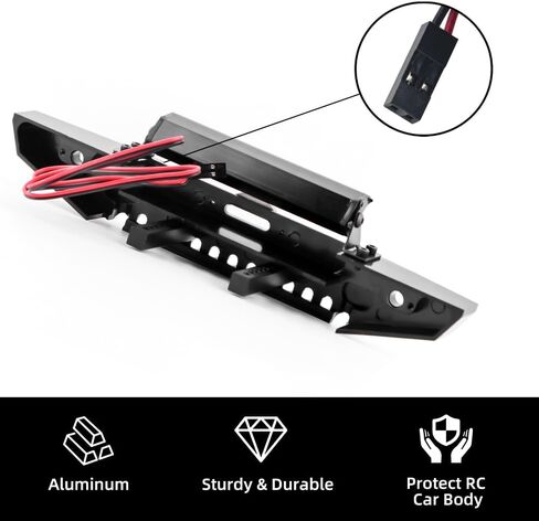 المصد الأمامي المعدني Globact مع Bar Lights Tow Trailer لـ Traxxas TRX4 AXIAL SCX10 90046 90047 SCX10 III III 1/10 RC Crawler Produsts in Saudi Arabia