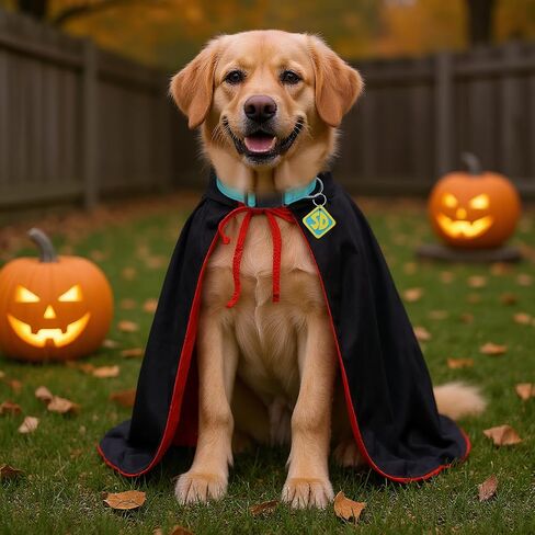 Dog Halloween Costumes, Nylon Adjustable Reflective Collar with SD Tags with Vampire Cloak Cape for Large Medium Big Extra Large XL Pet Puppy Dog, Funny Outfits for Dogs Holiday Dress Supplies in Saudi Arabia