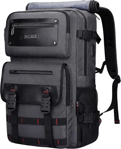 WITZMAN Carry On Travel Backpack for Men Duffle Bags Fit 17 Inch Laptop Airline Approved Laptop Backpack(B685 Silvery Grey) in Saudi Arabia