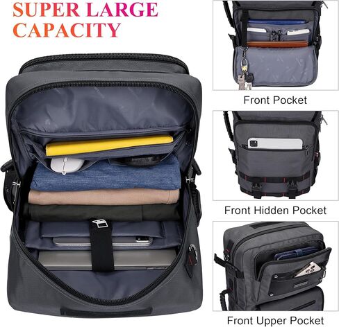 WITZMAN Carry On Travel Backpack for Men Duffle Bags Fit 17 Inch Laptop Airline Approved Laptop Backpack(B685 Silvery Grey) in Saudi Arabia
