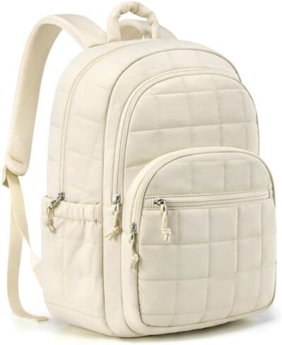 Puffer Quilted Backpack for Women College Backpack Puffy Work Backpacks Fit 15.6 Inch Laptop Light Casual Daypack in Saudi Arabia