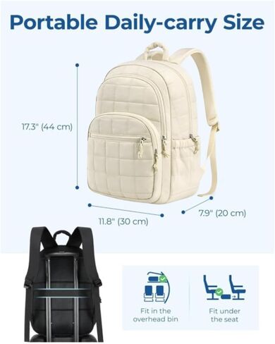 Puffer Quilted Backpack for Women College Backpack Puffy Work Backpacks Fit 15.6 Inch Laptop Light Casual Daypack in Saudi Arabia