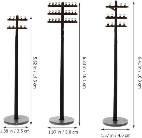 NUOBESTY 6pcs Realistic Telegraph Pole Set for Model Train Micro Landscape Decorations in Saudi Arabia