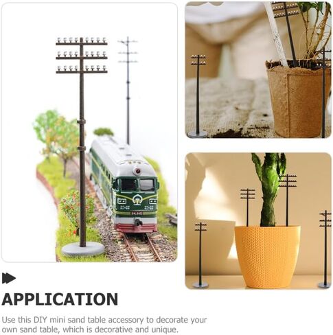 NUOBESTY 6pcs Realistic Telegraph Pole Set for Model Train Micro Landscape Decorations in Saudi Arabia