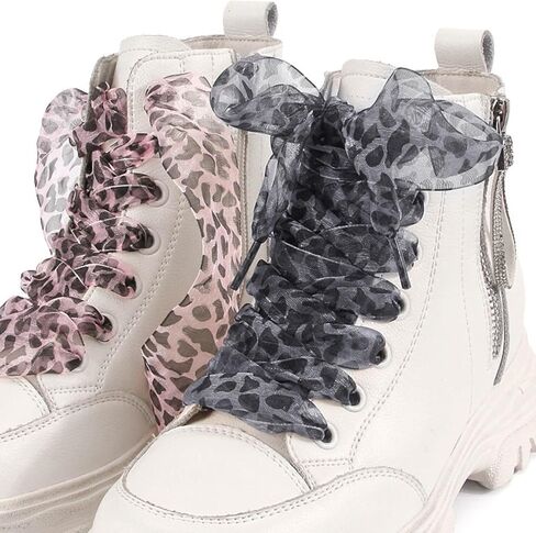 أربطة حذاء مسطحة بعرض 4 سم من خيوط الثلج رفيعة وشفافة من الحرير للنساء [زوجين] in Kuwait