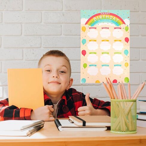 مخطط تقويم عيد ميلاد BENITUE ، تقويم ملصق عيد ميلاد سعيد ملون مع تصميمات التصميم القابلة لإعادة الاستخدام القابلة لإعادة الاستخدام ، زخرفة مجلس إدارة المدرسة للمدرسة إلى مستلزمات مدرس المدرسة (النمط 1) in Saudi Arabia