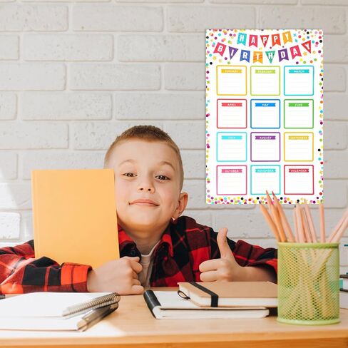 مخطط تقويم عيد ميلاد BENITUE ، تقويم ملصق عيد ميلاد سعيد ملون مع تصميمات التصميم القابلة لإعادة الاستخدام القابلة لإعادة الاستخدام ، زخرفة مجلس إدارة المدرسة للمدرسة إلى مستلزمات مدرس المدرسة (النمط 1) in Saudi Arabia