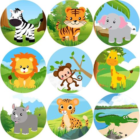 Zoo Animal Sticker Jungle Sticker for Kids Individual Cute Wild Animal Labels Safari Decals for Toddles Birthday Party Favors Decor Supplies 200Pcs in Saudi Arabia
