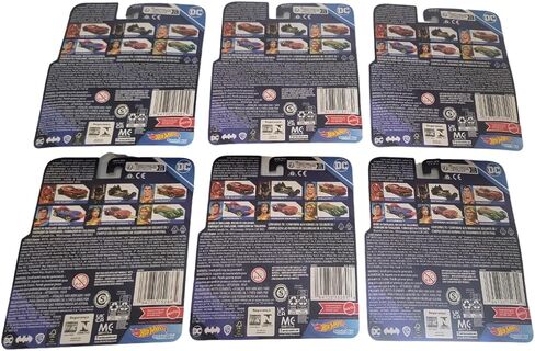 Hot Wheels DC Super Heroes Cars - حزمة 6 - حزمة كاملة (HHB74‑956J) | باتمان ، سوبرمان ، المرأة المعجزة ، فلاش ، أكوامان وشازام | 1:64 مركبات مقطوعة - تتراوح أعمارهم بين 3+ in Saudi Arabia