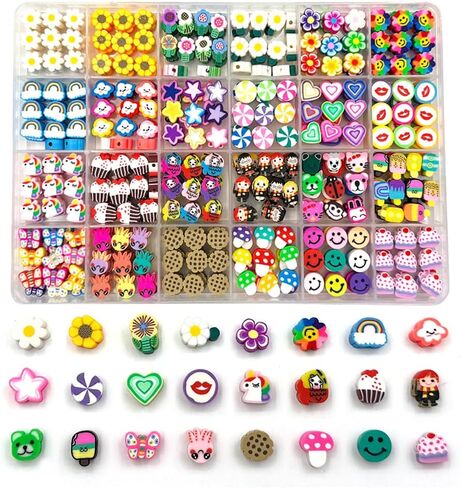 480pcs حبات البوليمرات الحيوانية للحيوانات لصنع المجوهرات ذات القرط ، وسحر حبات الطين المختلط لهدايا الحرف الفنية DIY (حيوان) in Saudi Arabia