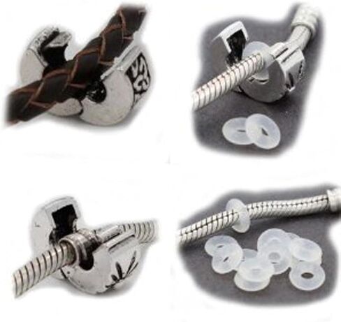 Silicone Rubber Stopper DIY Jewelry Craft Making Necklaces Bracelets Anklets Clip Lock Spacer Nonslip Charm Beads Lock Spacer Charm Beads in Saudi Arabia