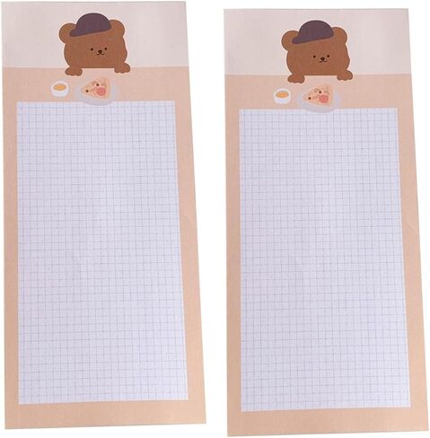 Juroicessry 2 Pack Bear Memo Cute Cartoon Notes Note Pads Notes Message Notes Notepads Chesk List to Do List Memo Stationery Office Schools ، Memo Scratch Pads (50 Sheets/Pack) in Saudi Arabia