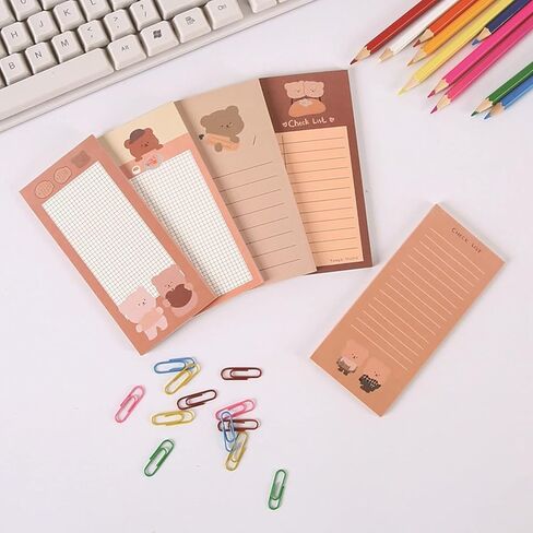 Juroicessry 2 Pack Bear Memo Cute Cartoon Notes Note Pads Notes Message Notes Notepads Chesk List to Do List Memo Stationery Office Schools ، Memo Scratch Pads (50 Sheets/Pack) in Saudi Arabia