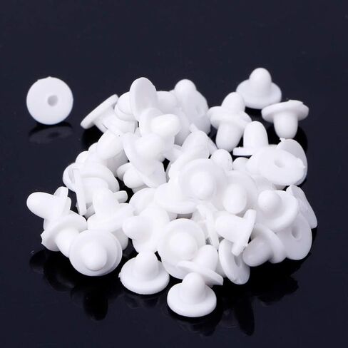 100Pcs White Anti-Pain Earring Back Pads Silicone Cushion for Clip on Earrings,Ear Slip Stoppers Nuts Stabilizers,Earrings Accessories Jewelry Findings in Saudi Arabia