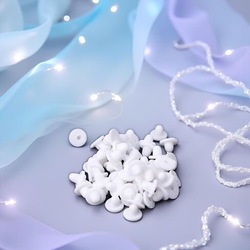 100Pcs White Anti-Pain Earring Back Pads Silicone Cushion for Clip on Earrings,Ear Slip Stoppers Nuts Stabilizers,Earrings Accessories Jewelry Findings in Saudi Arabia