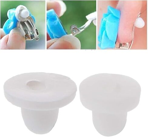 100Pcs White Anti-Pain Earring Back Pads Silicone Cushion for Clip on Earrings,Ear Slip Stoppers Nuts Stabilizers,Earrings Accessories Jewelry Findings in Saudi Arabia