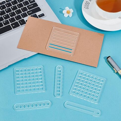 Benecreat 6 Styles Bullet Journaling Stencils ، قالب أكريليك قابل لإعادة الاستخدام ، مربع تقويم صغير ، استنسل للمجلات المنقطة ، ملحقات المخطط ، سجل القصاصات ، تتبع العادة in Saudi Arabia