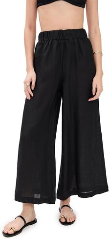 Vitamin A Women's Tallows Linen Wide Leg Pant Swimsuit Cover Up in Kuwait