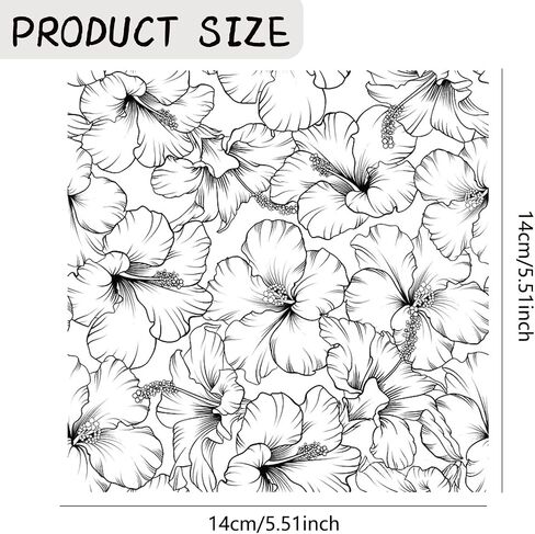 Clear Rubber Stamp, Hibiscus Flowers Transparent Silicone Stamp for Card Making Embossing Silicone Seal Stamp for DIY Scrapbook Journaling Album Craft, 5.51"*5.51" in Saudi Arabia
