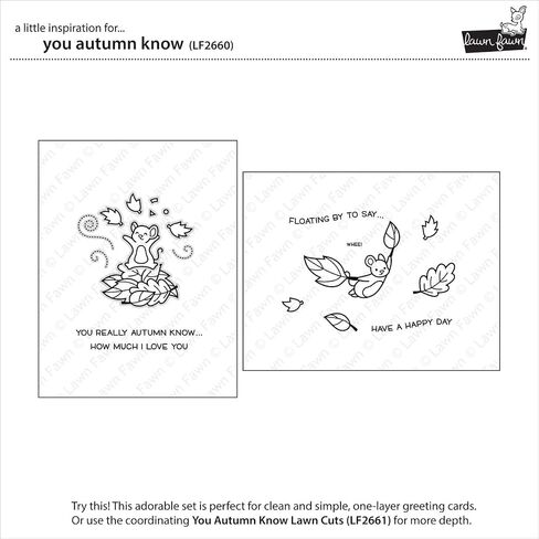 Lawn Fawn You Autumn Know 4"x6" Clear Stamp Set and Coordinating Lawn Cuts Dies, Bundle of 2 Items (LF2660, LF2661) in Saudi Arabia