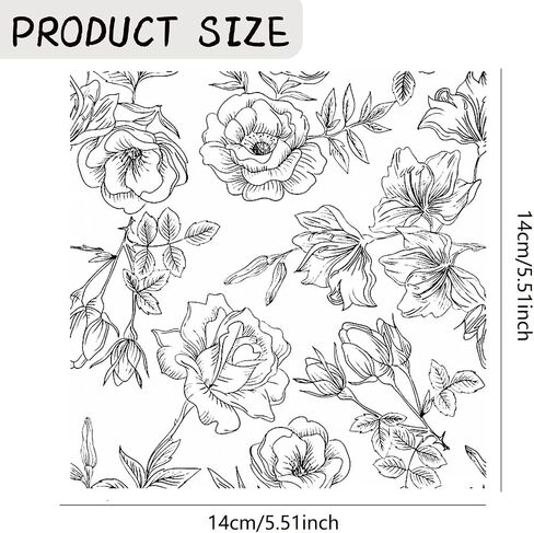 Clear Rubber Stamp, Hibiscus Flowers Transparent Silicone Stamp for Card Making Embossing Silicone Seal Stamp for DIY Scrapbook Journaling Album Craft, 5.51"*5.51" in Saudi Arabia