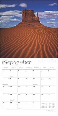 Arizona Wild & Scenic | 2025 12 x 24 Inch Monthly Square Wall Calendar | Plastic-Free | BrownTrout | USA United States of America Southwest State Nature in Saudi Arabia