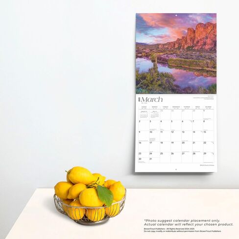 Arizona Wild & Scenic | 2025 12 x 24 Inch Monthly Square Wall Calendar | Plastic-Free | BrownTrout | USA United States of America Southwest State Nature in Saudi Arabia