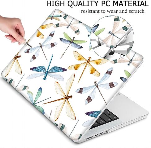 MINGDAO Compatible with MacBook Air 13.6-inch, Hard Shell Case with Keyboard Cover and Screen Protector (A2681, M2 chip / A3113, M3 chip / A3240, M4 chip, 2022-2025 Release) - Dragonflies MD5337 in Kuwait