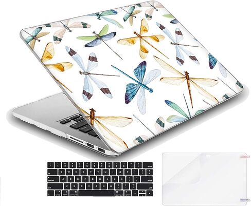 MINGDAO Compatible with MacBook Air 13.6-inch, Hard Shell Case with Keyboard Cover and Screen Protector (A2681, M2 chip / A3113, M3 chip / A3240, M4 chip, 2022-2025 Release) - Dragonflies MD5337 in Kuwait