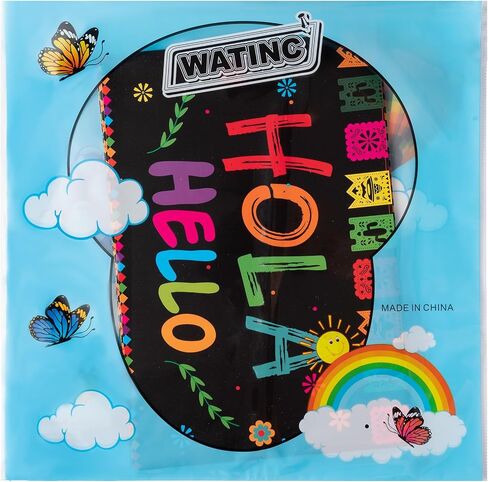 WATINC Spanish Words Phrases Poster - 16pcs Spanish Posters Set Classroom Decorations, Preschool Bilingual Study Learning Materials Teacher Supplies, Educational Language Bulletin Board (Black Scrawl) in Saudi Arabia