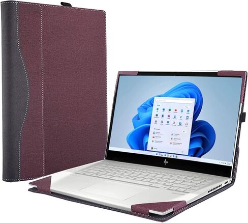 غطاء حالة الكمبيوتر المحمول لـ HP Envy X360 15-FE/15T-FE/15T/15Z/15-ED/15-ER/15T-ES100 2-in-1 PU SELPED SLEEVE COMPORTER (WINE RED) in Kuwait