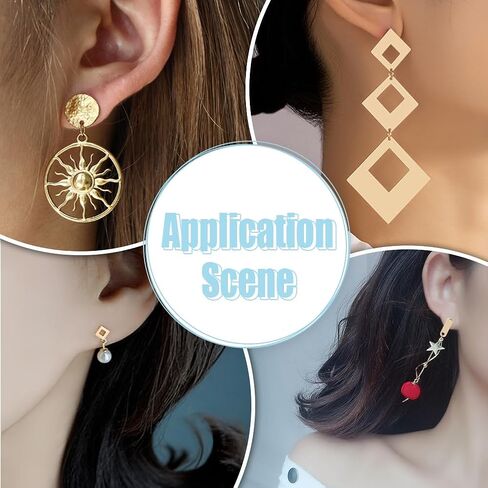 60Pcs Stud Earring Findings 6 Style Stainless Steel Earring Post with Loop 80Pcs Backs Gold Silver Ear Stud for Women DIY Jewelry Making Accessories Oval Rhombus Rectangle in Kuwait