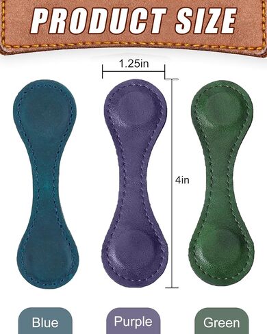 3pcs الإشارات الإشارات المغناطيسية ، الإشارات المرجعية المغناطيسية الجلدية للنساء ، كتاب مغناطيسي من الوجهين مارك مقطع إكسسوارات هدية لعشاق الكتب الرجال القارئين (الأسود + الأزرق + القهوة) in Kuwait