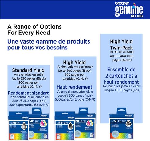 Brother Genuine LC501XL2PK Twin Pack High Yield Black Ink Cartridges (for use with Work Smart 1260, 1360, and 1410 Printers) in Saudi Arabia