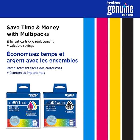 Brother Genuine LC501XL2PK Twin Pack High Yield Black Ink Cartridges (for use with Work Smart 1260, 1360, and 1410 Printers) in Saudi Arabia