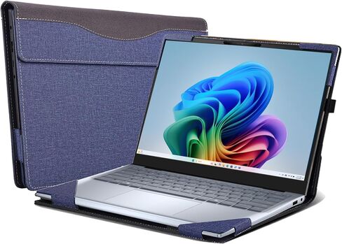 غطاء الكمبيوتر المحمول لـ Dell Inspiron 14 بالإضافة إلى جهاز الكمبيوتر المحمول 7441 2-في 1 كل حالة إسقاط شاملة 14 "PU Leather Inside Cover (رمادي داكن) in Saudi Arabia