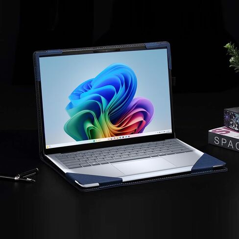 غطاء الكمبيوتر المحمول لـ Dell Inspiron 14 بالإضافة إلى جهاز الكمبيوتر المحمول 7441 2-في 1 كل حالة إسقاط شاملة 14 "PU Leather Inside Cover (رمادي داكن) in Saudi Arabia