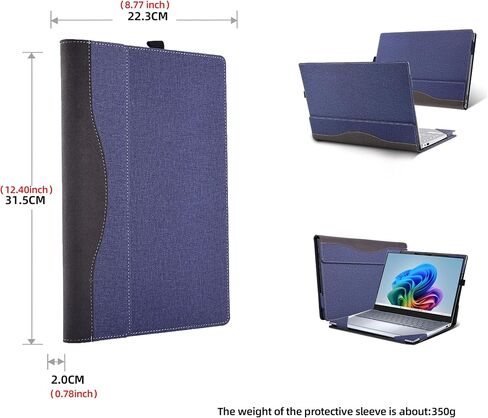 غطاء الكمبيوتر المحمول لـ Dell Inspiron 14 بالإضافة إلى جهاز الكمبيوتر المحمول 7441 2-في 1 كل حالة إسقاط شاملة 14 "PU Leather Inside Cover (رمادي داكن) in Saudi Arabia