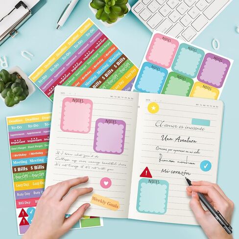 Xqumoi Axolotl Hardcover Ruled Journal Notebook with Planner Stickers, A5 Hardbound Journal Writing Notebook Teacher Appreciation Gift Back to School Office Supplies Diary Notepad 8.3" x 5.5" (Blue) in Saudi Arabia