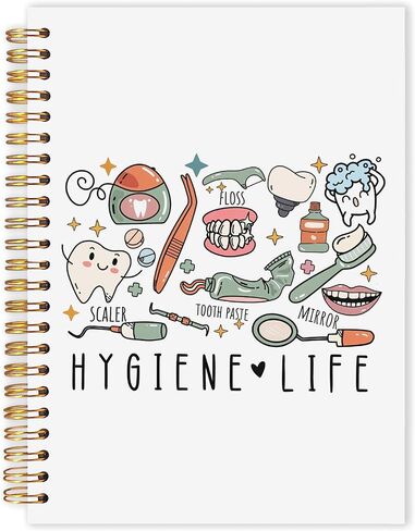 IAFQWDS Dental Hygiene Hygienists Homes Notebors Journal ، هدايا طبيب الأسنان للنساء ، يجب أن يكون طالب صحة الأسنان ، كمبيوتر محمول دوامة طبيب الأسنان 5.5x8.3 بوصة in Saudi Arabia