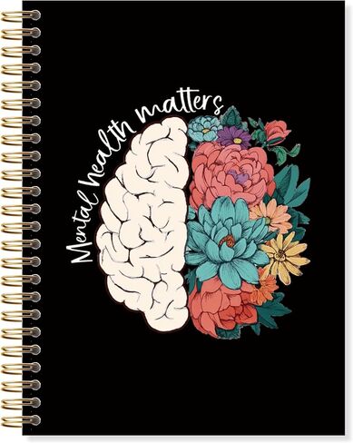 OSLYSOF Mental Health Matters Spiral Notebook, Psychologist Gifts, Therapy Journal for Women, Therapist Notebook for Note Taking, Guided Journal for Mental Health, 5.5x8.3 Inch with 164 Pages in Saudi Arabia