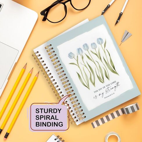 YHTRG Chinoiserie Blue Floral Tulip Spiral Notebook ، دفتر مجلة زهرة زرقاء وبيضاء ، مجلات الجدة العليا للأعمال المدرسية ، ومكتبي Chinoiserie Flower Supplies للنساء ، 5.5 × 8.3 بوصة in Kuwait