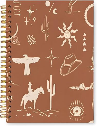 Boho Desert Western Notebook Journal, Country Western Gifts for Women Men Notebooks for Note Taking, Boho Hardcover Spiral Notebook 5.5x8.3 Inch in Kuwait