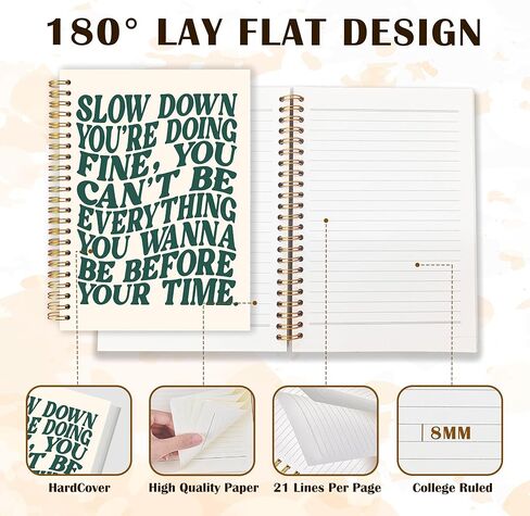 Qabliqo Abstract Boho Spiral Notebooks ، المجلات السوداء البيضاء والذهبية للكتابة ، مجلة عتيقة الحد الأدنى ، لوازات بوهو المكتبية ، دفتر ملاحظات حديث في منتصف القرن ، 5.5 × 8.3 بوصة in Kuwait