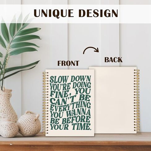 Qabliqo Abstract Boho Spiral Notebooks ، المجلات السوداء البيضاء والذهبية للكتابة ، مجلة عتيقة الحد الأدنى ، لوازات بوهو المكتبية ، دفتر ملاحظات حديث في منتصف القرن ، 5.5 × 8.3 بوصة in Kuwait