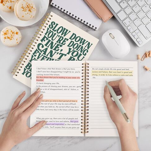 Qabliqo Abstract Boho Spiral Notebooks ، المجلات السوداء البيضاء والذهبية للكتابة ، مجلة عتيقة الحد الأدنى ، لوازات بوهو المكتبية ، دفتر ملاحظات حديث في منتصف القرن ، 5.5 × 8.3 بوصة in Kuwait