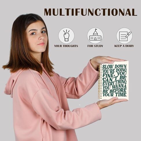 Qabliqo Abstract Boho Spiral Notebooks ، المجلات السوداء البيضاء والذهبية للكتابة ، مجلة عتيقة الحد الأدنى ، لوازات بوهو المكتبية ، دفتر ملاحظات حديث في منتصف القرن ، 5.5 × 8.3 بوصة in Kuwait