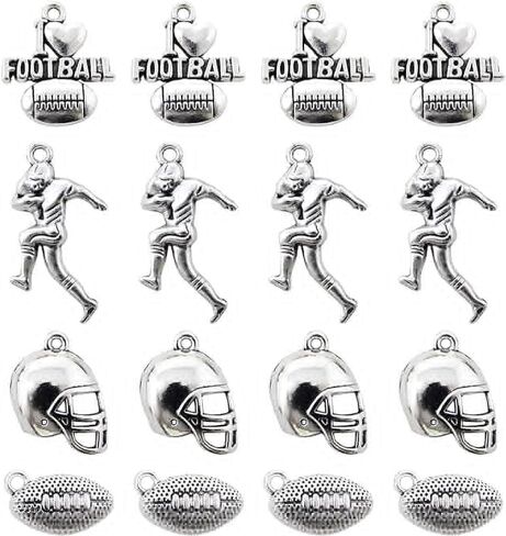 Honbay 80pcs alloy ball Sports Charms Football Pendant Pendant Player Collection Collection for Diy قرط القلادة صنع المجوهرات صنع المجوهرات (4 نمط) in Saudi Arabia
